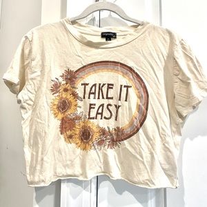 Take it Easy Boho Crop Tee